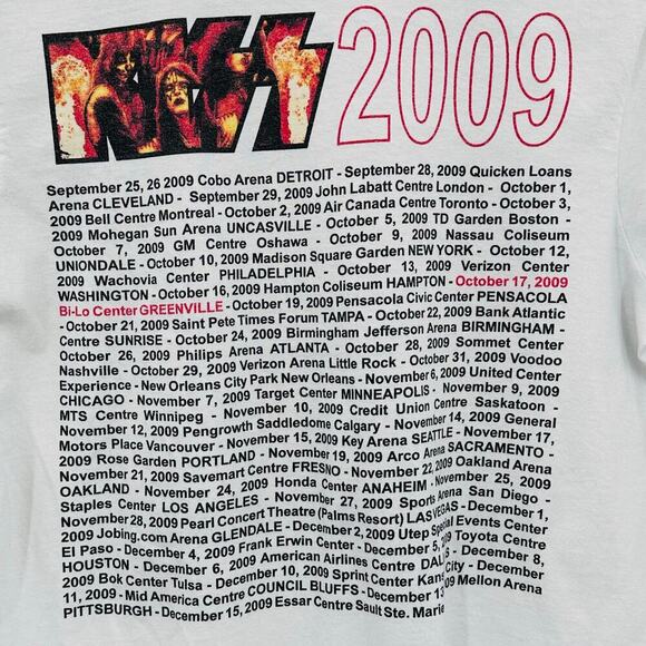 KISS Alive 35 2009 Tour Long Sleeve Concert Tshirt Adult Unisex Medium White - Picture 3 of 7